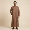 Earth Brown Arabic Style Mens Embroidered Thobes USA