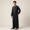 Emarati Mens Style Black Gold Thobe USA