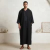 Embroidered Black Moroccan Thobes With Hood USA