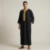 Executive Black with Gold Moroccan Thobe for Men USA