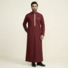 Executive Maroon Mens Embroidered Thobe USA