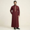 Executive Maroon Men's Embroidered Thobe