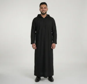 Executive Onyx Black Mens Hooded Thobes USA