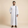 Executive-White-Arabic-Inspired-Embroidered-Thobe-for-Men.jpg Executive White Arabic Inspired Embroidered Thobe for Men