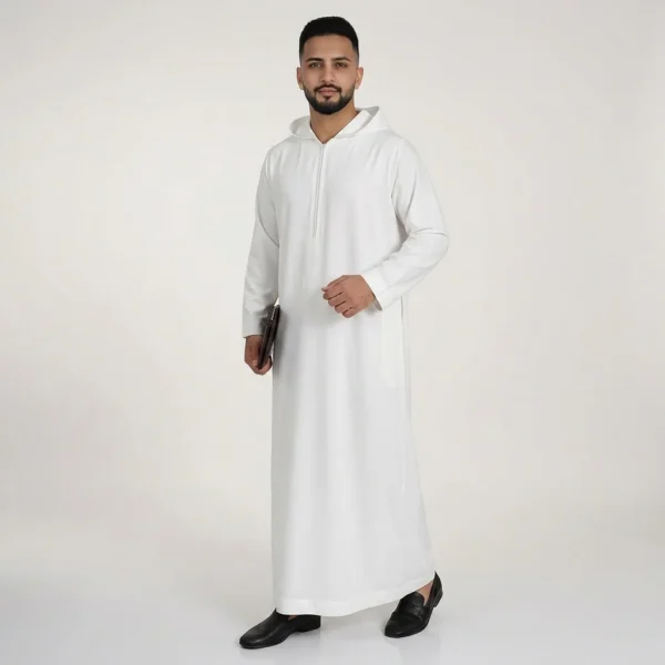Executive White Mens Hooded Thobe USA