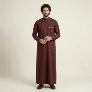 Gold Contrast Mens Maroon Thobe USA