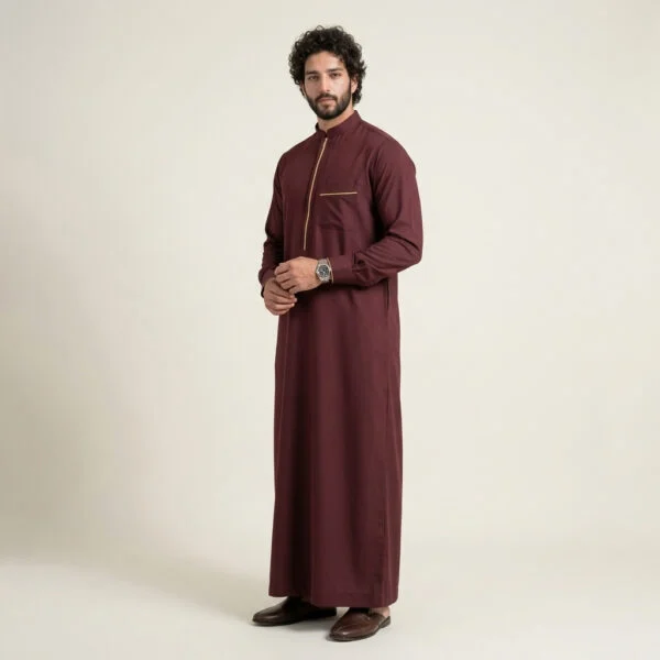 Gold Contrast Mens Maroon Thobes USA