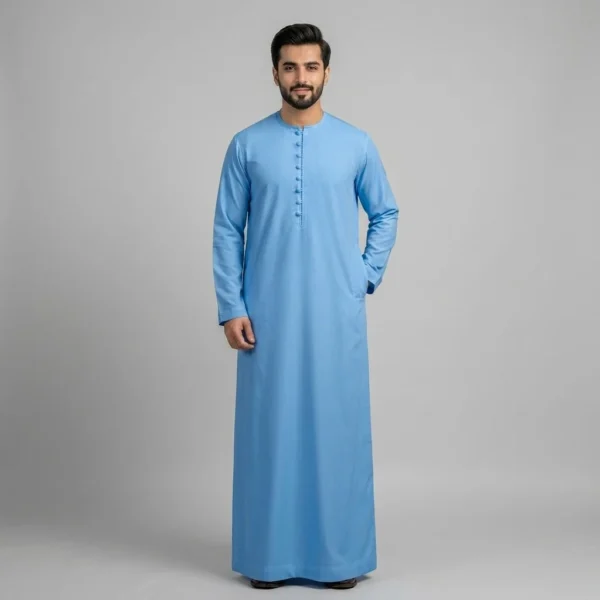 Ice Blue Minimalist Men’s Thobes USA