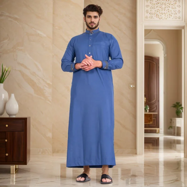 Men’s Dusky Blue Cotton Thobes USA