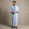Mens Embroidered Light Blue Moroccan Thobe USA Mens Embroidered Light Blue Moroccan Thobe USA
