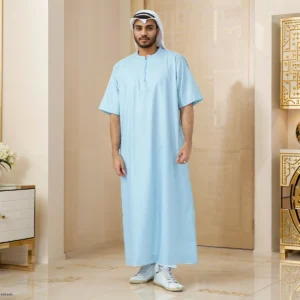 Men’s Half sleeves Light Blue Thobes USA