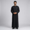 Mens-Plain-Black-Color-Omani-Thobe.jpg Men's Plain Black Color Omani Thobe