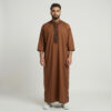 Modern-Brown-Bear-Embroidered-Moroccan-Thobes-for-Men.jpg Modern Brown Embroidered Moroccan Thobe for Men