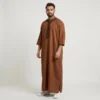 Modern Brown Bear Embroidered Moroccan Thobes-for Men 2 USA Modern Brown Bear Embroidered Moroccan Thobes-for Men 2 USA
