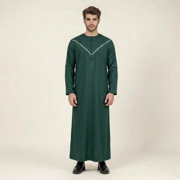 Modern Emirati Emerald Green Mens Thobes USA