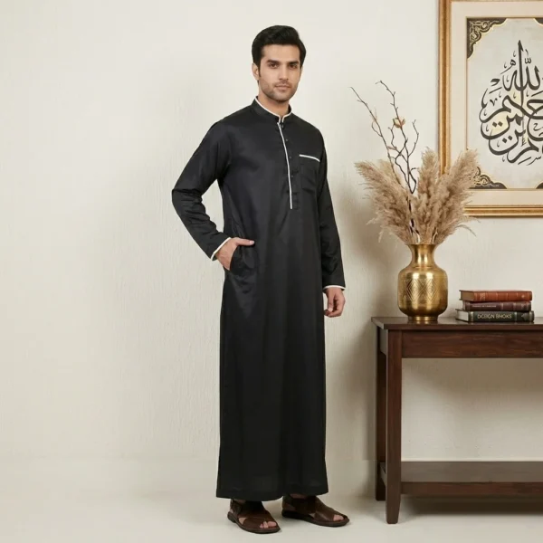 Modern Saudi Designer Men's Silk Thobe