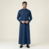Modern Zip Front Navy Blue Mens Thobes USA Modern Zip Front Navy Blue Mens Thobes USA