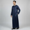 Navy-Blue-Emirati-Style-Mens-Silk-Thobes-2.jpg Navy Blue Emirati Style Men's Silk Thobe