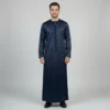 Navy Blue Emirati Style Mens Silk Thobes USA Navy Blue Emirati Style Mens Silk Thobes USA