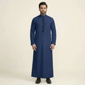 Navy Blue Mens Embroidered Thobes USA Navy Blue Mens Embroidered Thobes USA