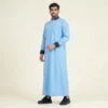 Navy Contrast Collar Cuffs Sky Blue Thobe USA Navy Contrast Collar & Cuffs Sky Blue Thobe
