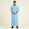 Navy Contrast Collar Cuffs Sky Blue Thobes USA Navy Contrast Collar Cuffs Sky Blue Thobes USA