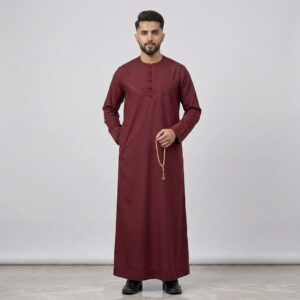 Omani-Style-Mens-Maroon-Thobes.jpeg Omani Style Men's Maroon Thobe