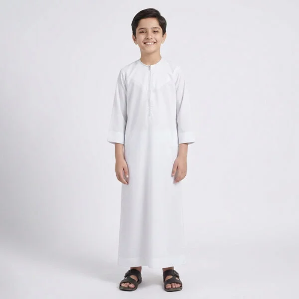 Omani Style White Jubba Thobes for Boys USA