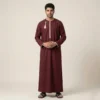 Omani Tassel Detail Mens Maroon Thobe USA Omani Tassel Detail Mens Maroon Thobe USA