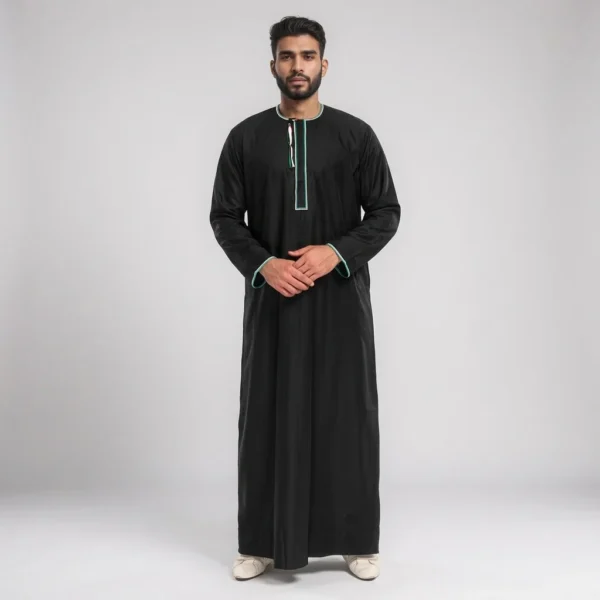 Palestine Inspired Mens Black Thobe USA Palestine Inspired Mens Black Thobe USA