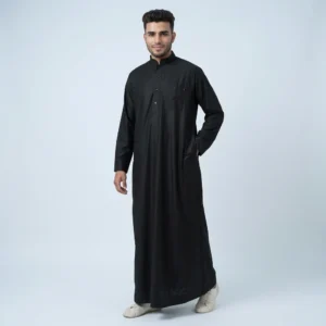 Plain Black Arab Thobe For Men USA
