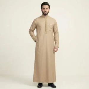 Premium Beige Embroidered Thobes for Men USA Premium Beige Embroidered Thobes for Men USA