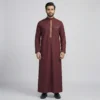 Premium Embroidered Mens Maroon Thobe USA Premium Embroidered Mens Maroon Thobe USA