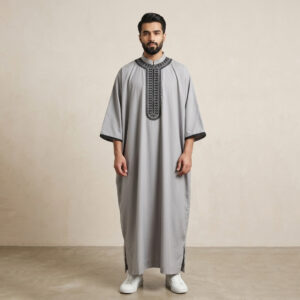 Premium-Light-Grey-Mens-Moroccan-Thobes-.jpg Premium Light Grey Men's Moroccan Thobe