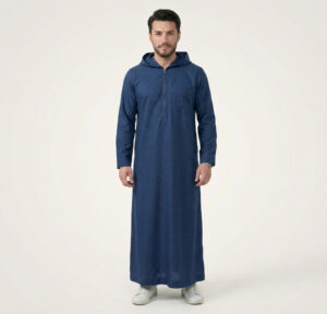 Premium-Navy-Blue-Mens-Hooded-Thobe.jpg Premium Navy Blue Men's Hooded Thobe