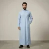 Premium Sky Blue Arabic Mens Cashmere Wool Thobe USA