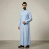 Premium Sky-Blue Arabic Men's Cashmere Wool Thobe