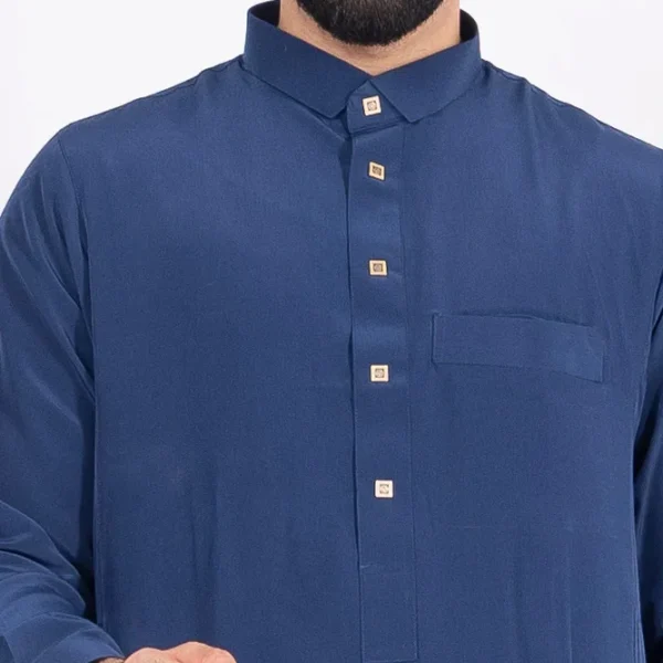 Royal Blue Designer Men’s Thobe With Collar USA