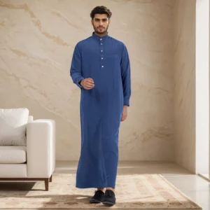 Royal Blue Designer Men’s Thobes With Collar USA
