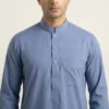 Saudi Collar Regent Blue Men’s Thobe USA