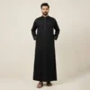Saudi Style Men’s Premium Black and Gold Thobe USA