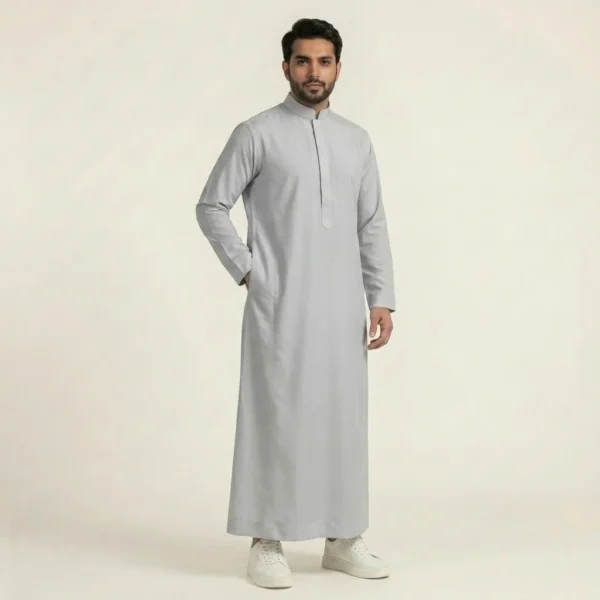 Silver Grey Mens Arabic Thobe USA Silver Grey Mens Arabic Thobe USA
