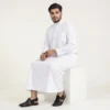 Simple Men’s White Ban Collard Thobe USA