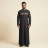 Stylish Urban Style Mens Black and Gold Thobe USA