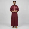 Tan Contrast Mens Maroon Thobe USA Tan Contrast Mens Maroon Thobe USA
