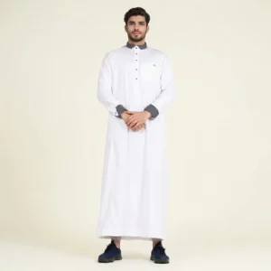 Textured White Color Men’s Thobes USA