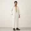 Traditional Embroidered White and Gold Moroccan Thobe USA Traditional Embroidered White and Gold Moroccan Thobe USA