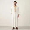 Traditional Embroidered White and Gold Moroccan Thobe USA Traditional Embroidered White and Gold Moroccan Thobe USA