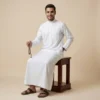 Traditional White Arabic Style Mens Silk Thobes USA