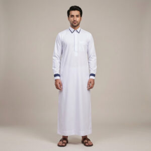 Traditional-White-Designer-Thobe-for-Men.jpg Traditional White Designer Thobe for Men